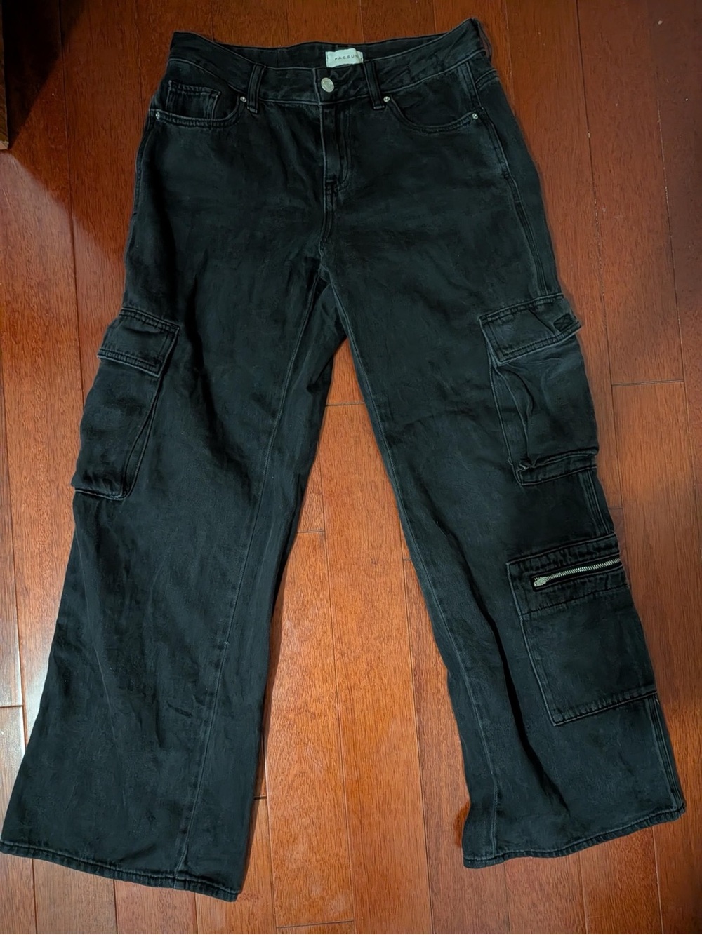 PacSun Low Rise Baggy Cargo Jeans Black Size 26